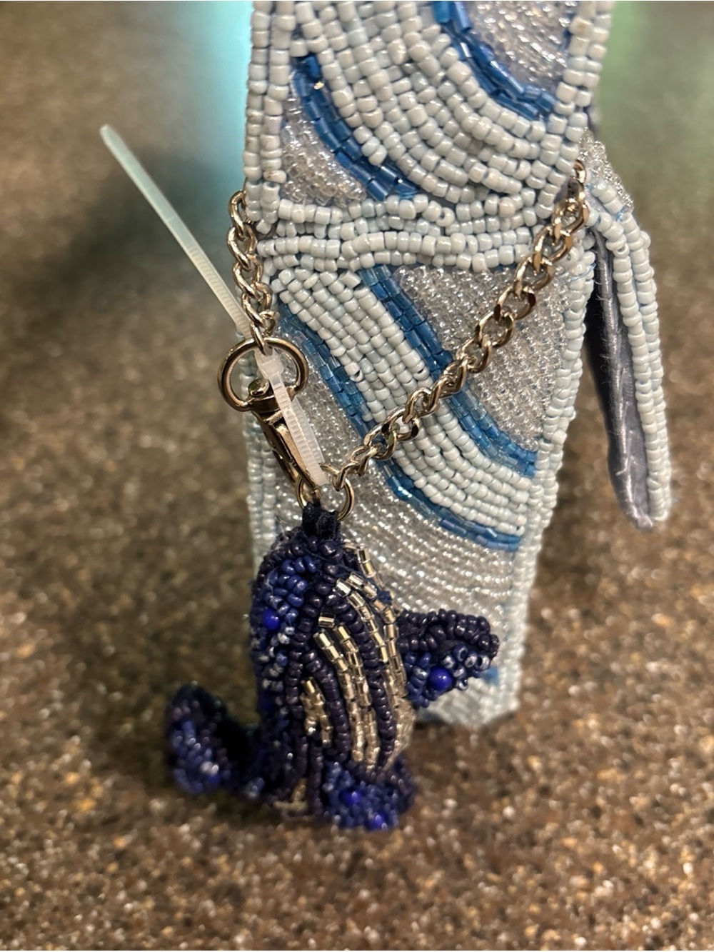 NEW RELEASE Blue Whale Beaded Shoulder Bag India Viral Beaded Bag Charm NWT - Picture 4 of 16